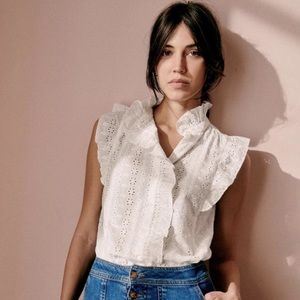 Sezane Caro eyelet blouse FR 34/US 2